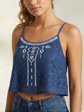 Miss Daisy Boho Crochet Embroidered Aztec Design Y2K Sleeveless Summer Top